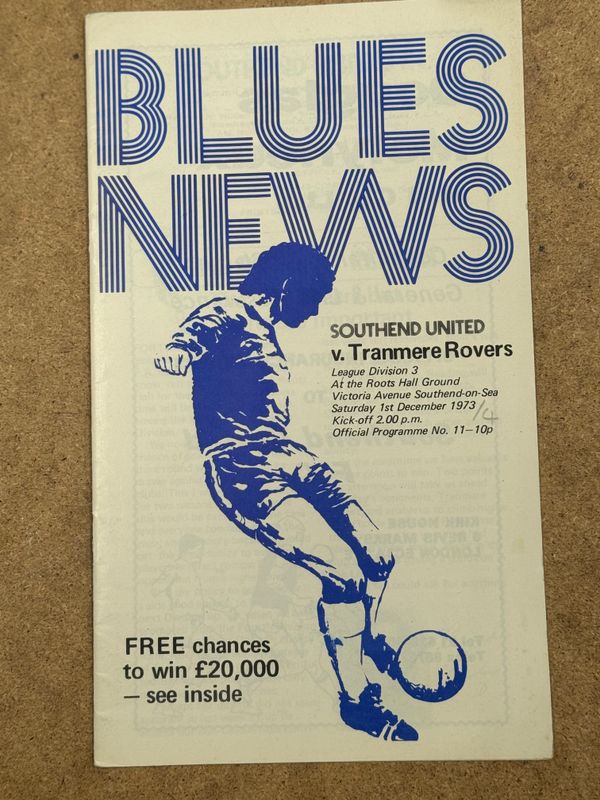 Southend United v Tranmere Rovers - 1/12/73