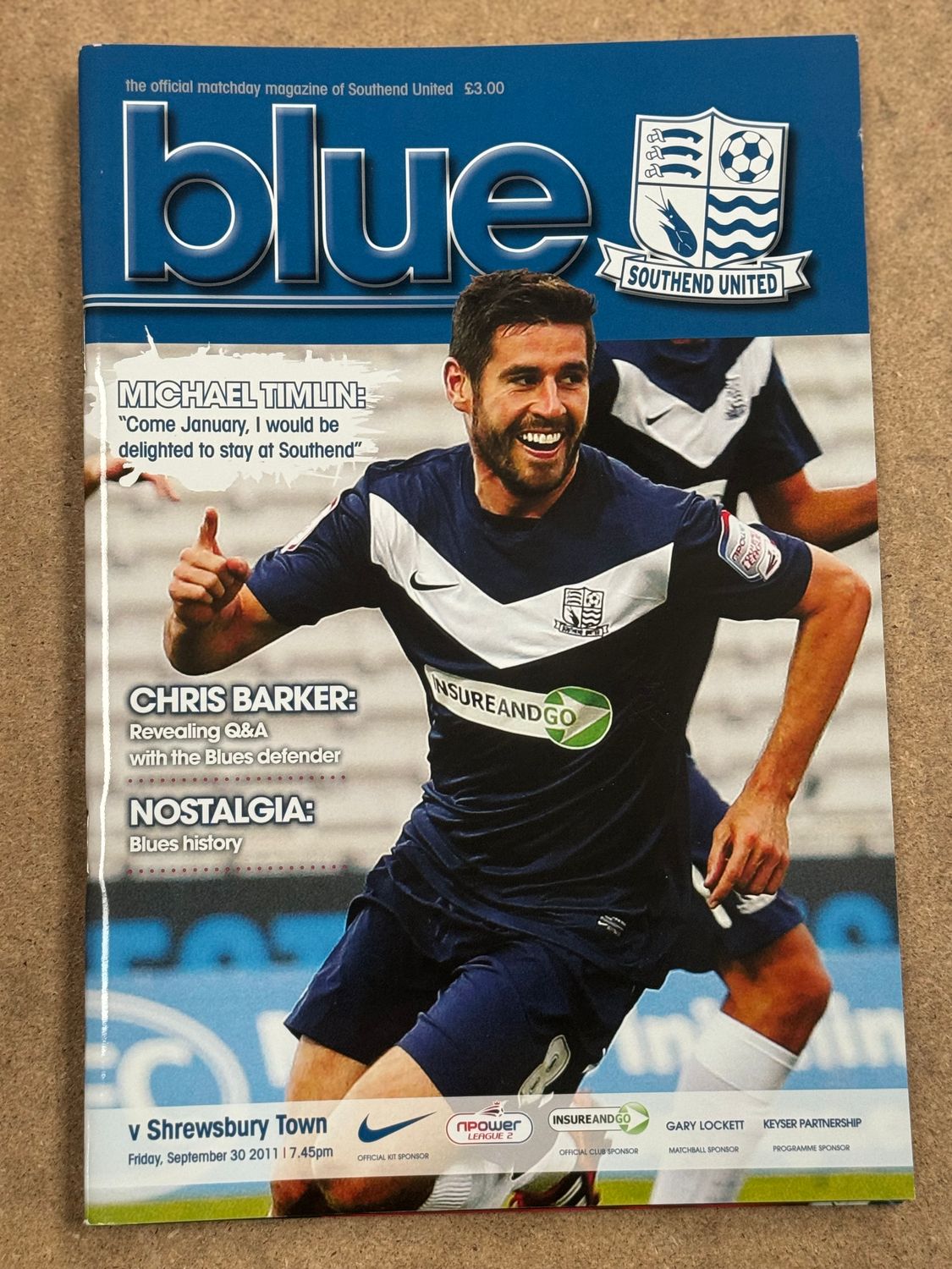 Southend United v  Shrewsbury Town - 30/9/11