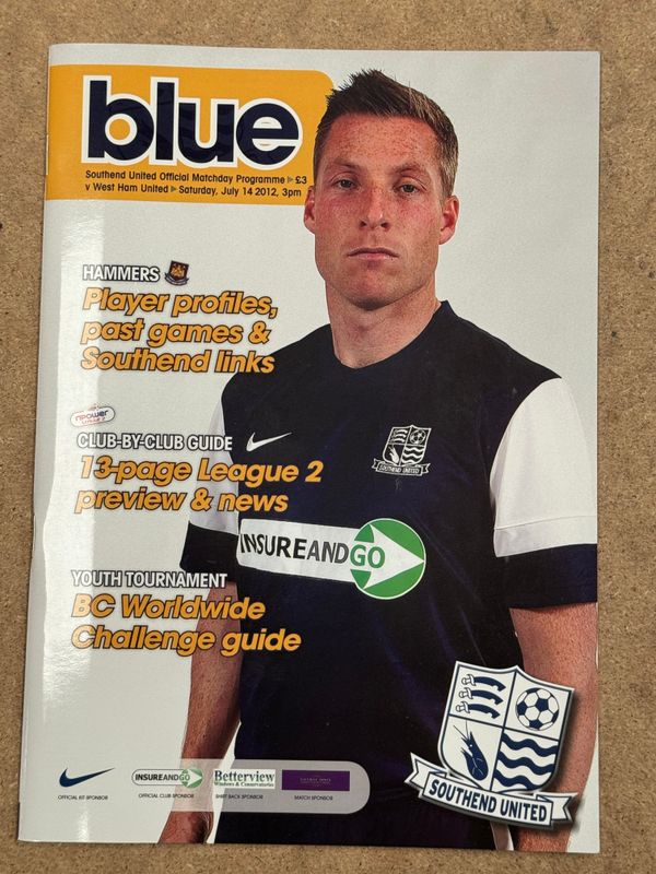Southend United v  West Ham United - 14/7/12