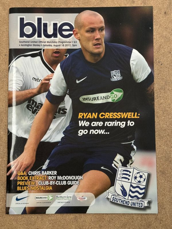 Southend United v  Accrington Stanley - 18/8/12