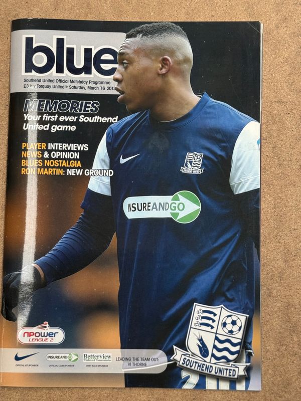 Southend United v  Torquay United - 16/3/13
