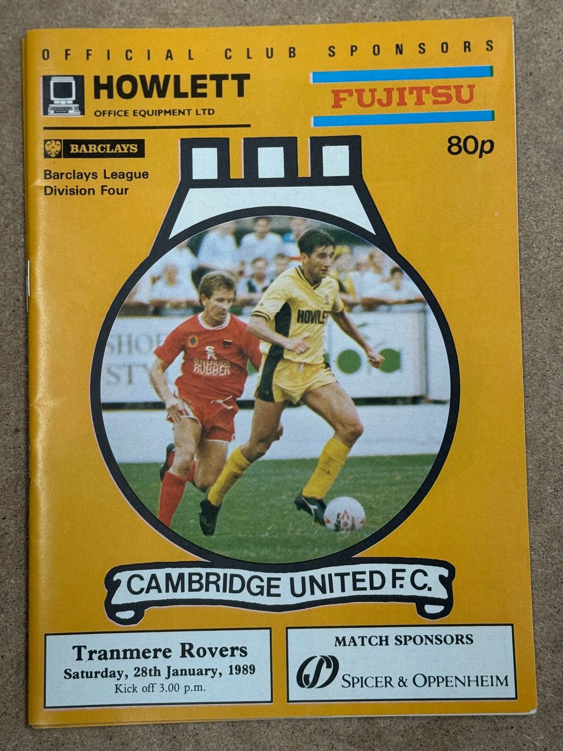 Cambridge United v Tranmere Rovers  - 28/1/89