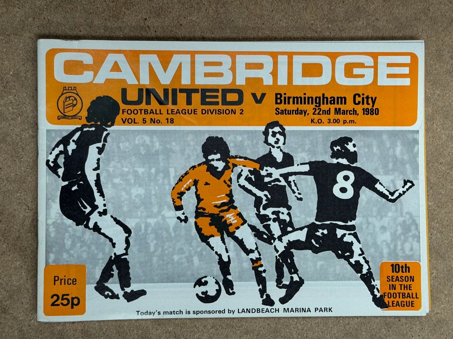 Cambridge United v Birmingham City  - 22/3/80
