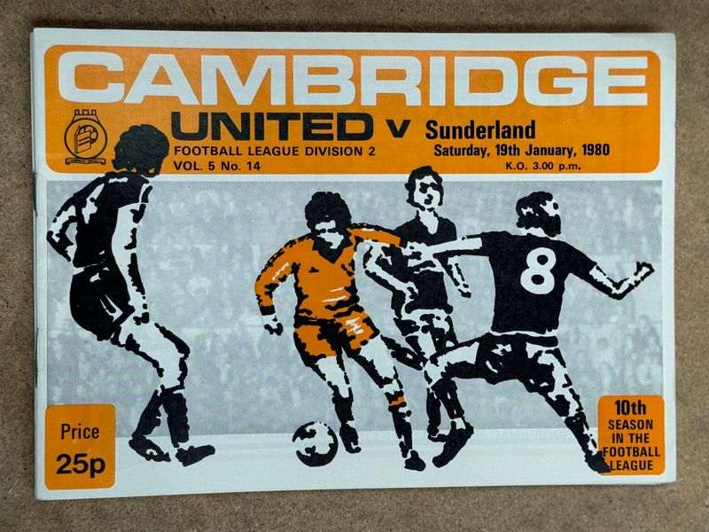 Cambridge United v Sunderland  - 19/1/80