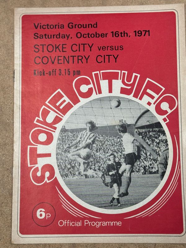 Stoke City v  Coventry City - 16/10/71