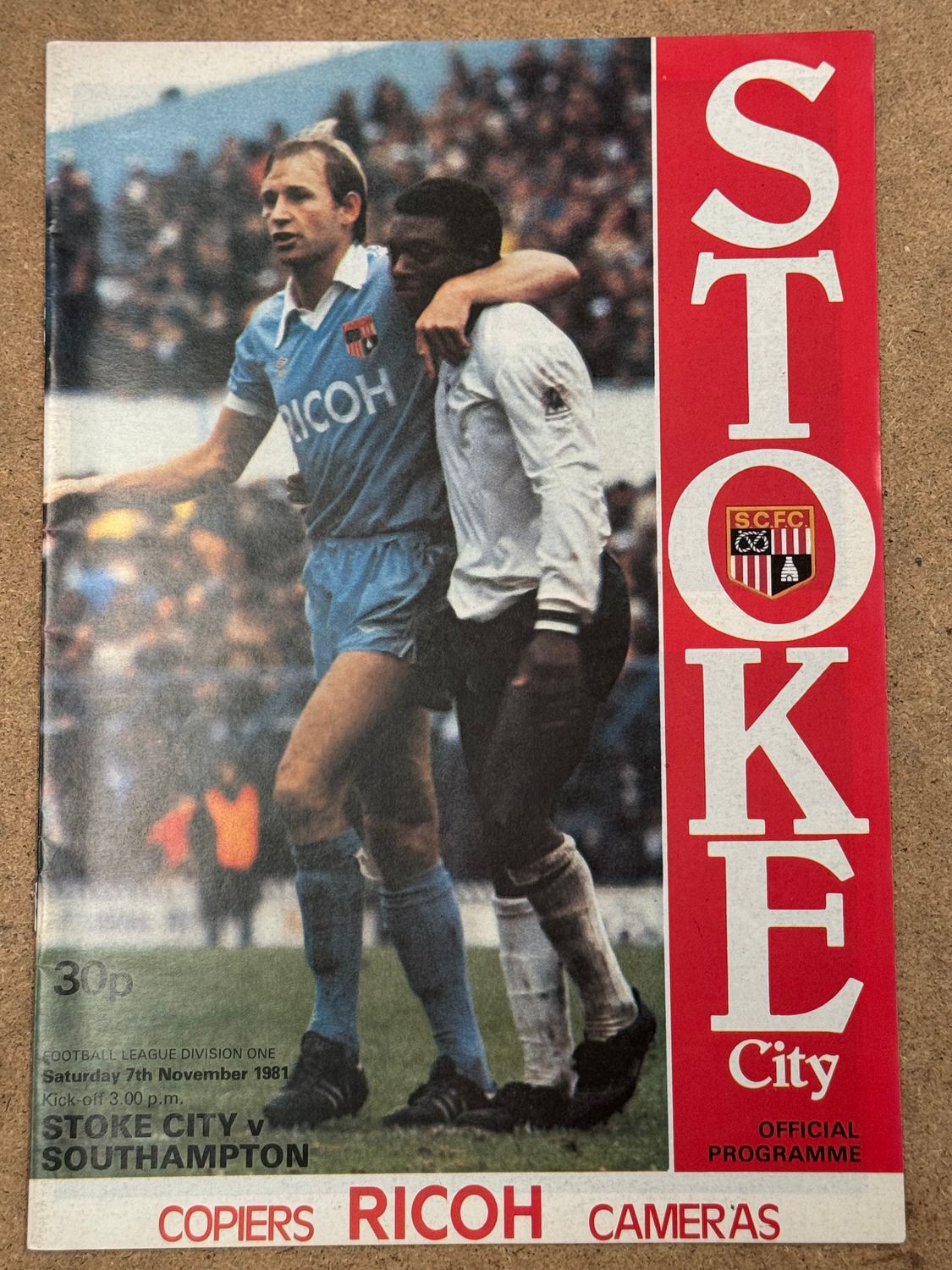 Stoke City v  Southampton - 7/11/81