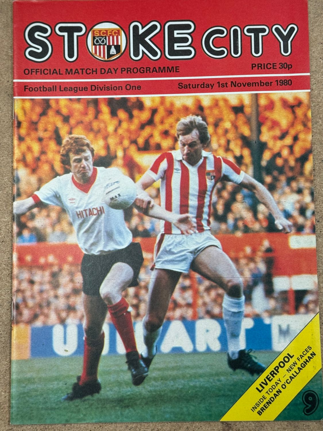 Stoke City v  Liverpool - 1/11/80