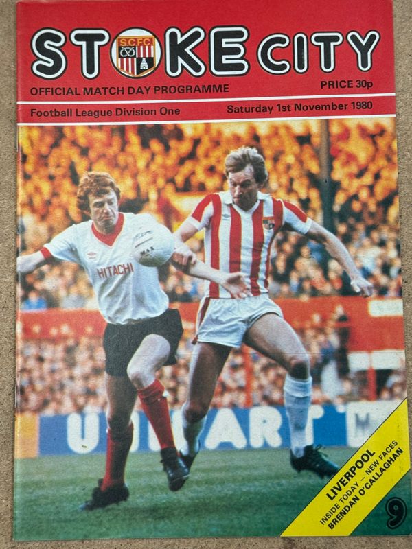 Stoke City v  Liverpool - 1/11/80