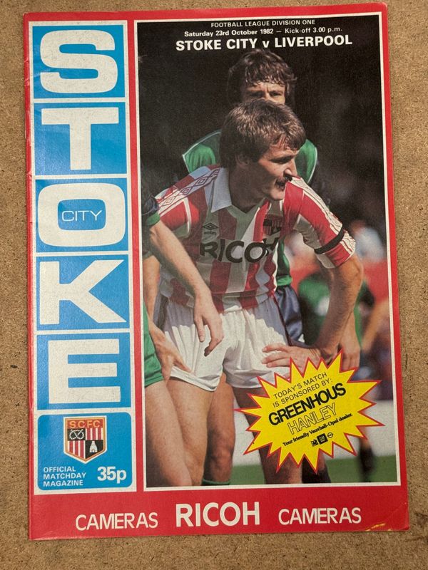 Stoke City v  Liverpool - 23/10/82