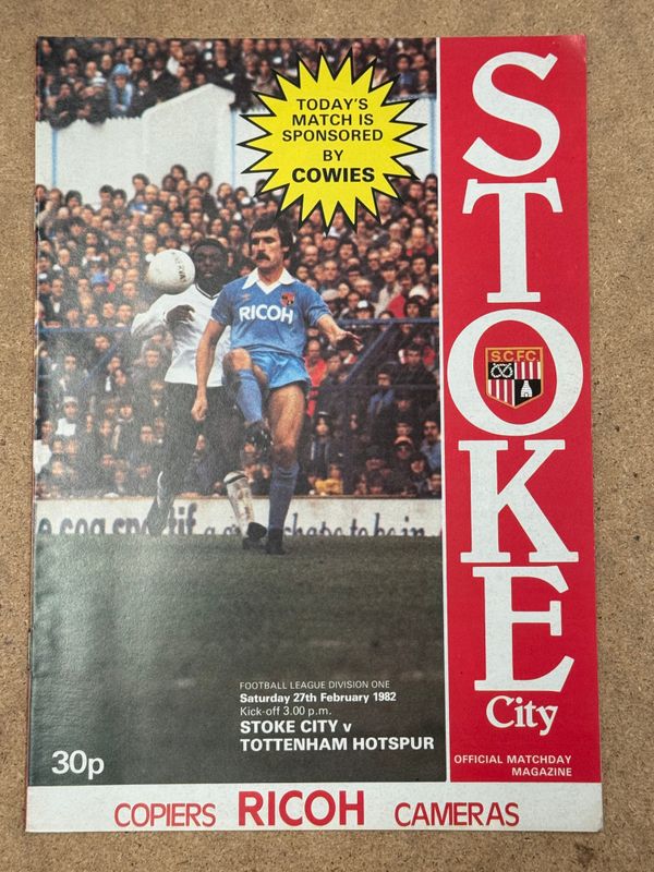 Stoke City v  Tottenham Hotspur - 27/2/82