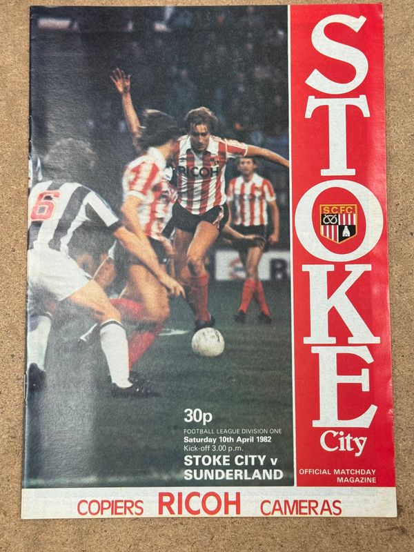 Stoke City v  Sunderland - 10/4/82