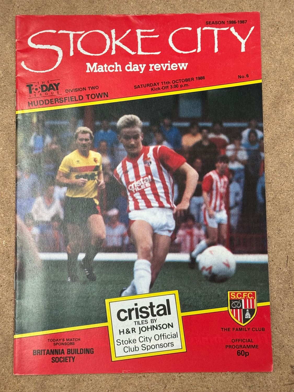 Stoke City v  Huddersfield Town - 11/10/86