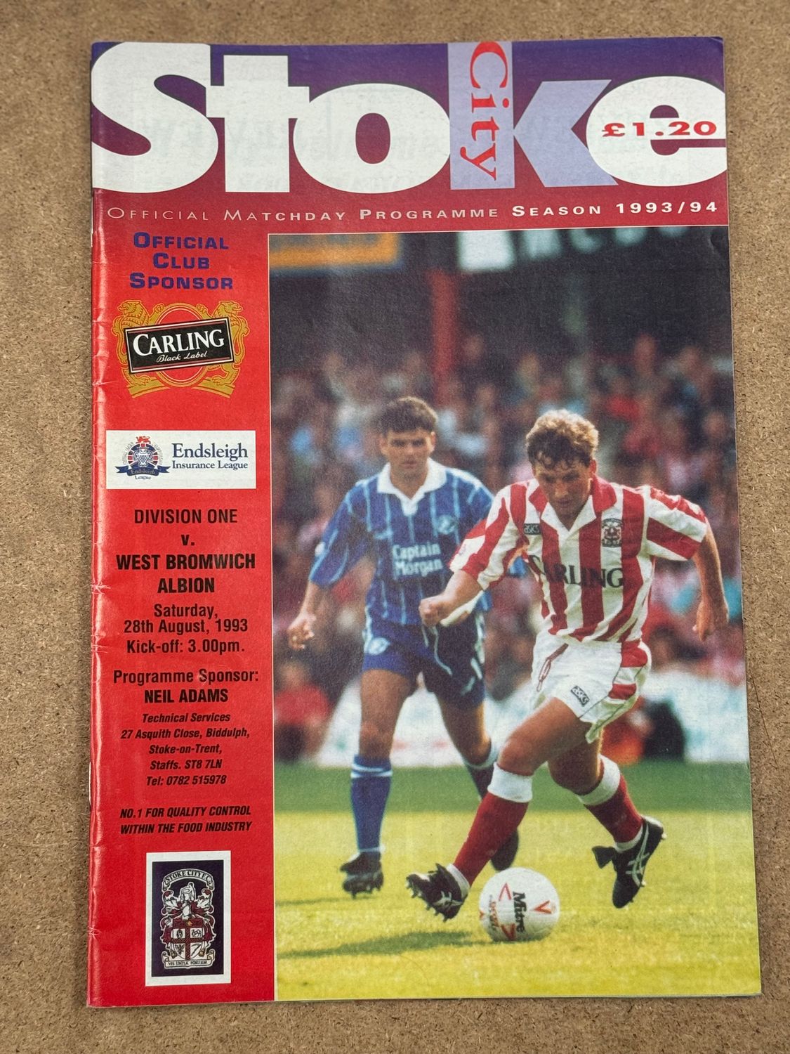 Stoke City v  WBA - 28/8/93