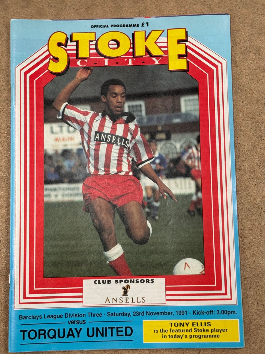 Stoke City v  Torquay United - 23/11/91