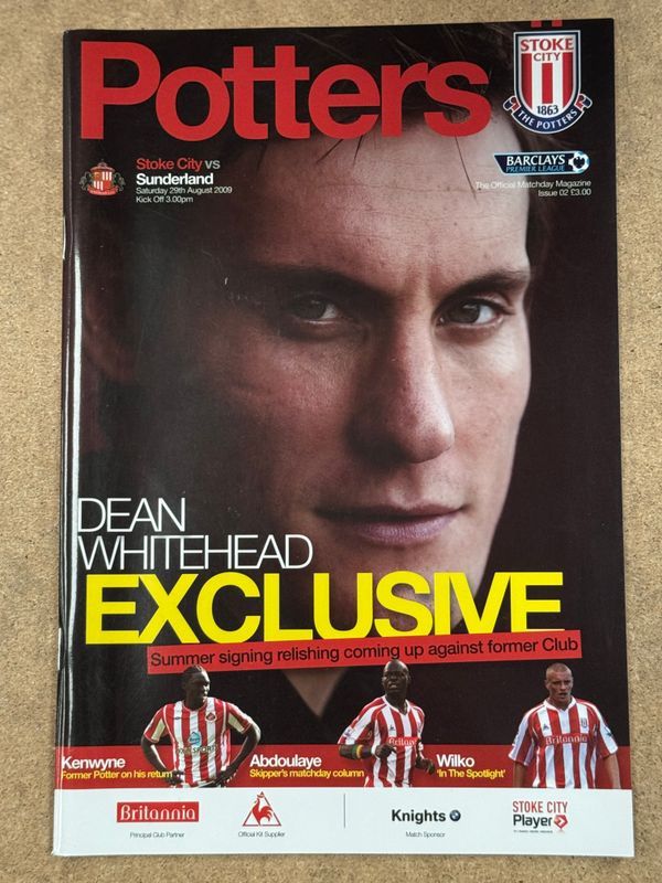 Stoke City v  Sunderland - 29/8/09