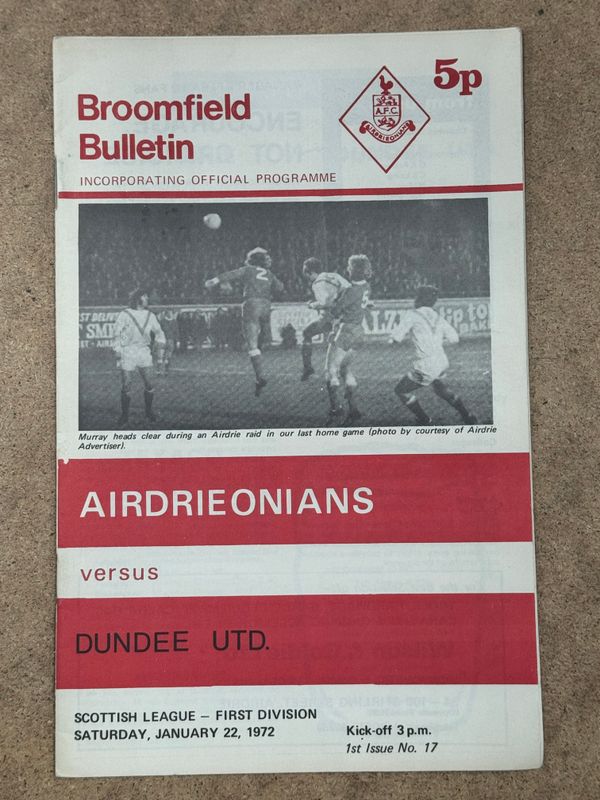 Airdrie v  Dundee United - 22/1/72