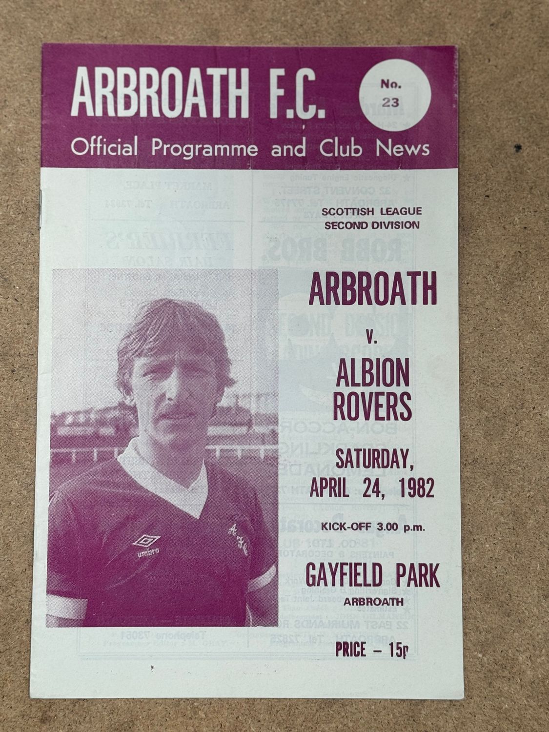 Arbroath v  Albion Rovers - 24/4/82