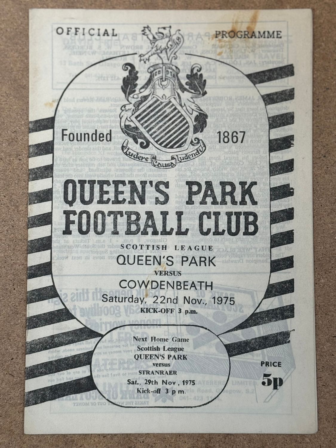 Queens Park v Stranraer - 29/11/75