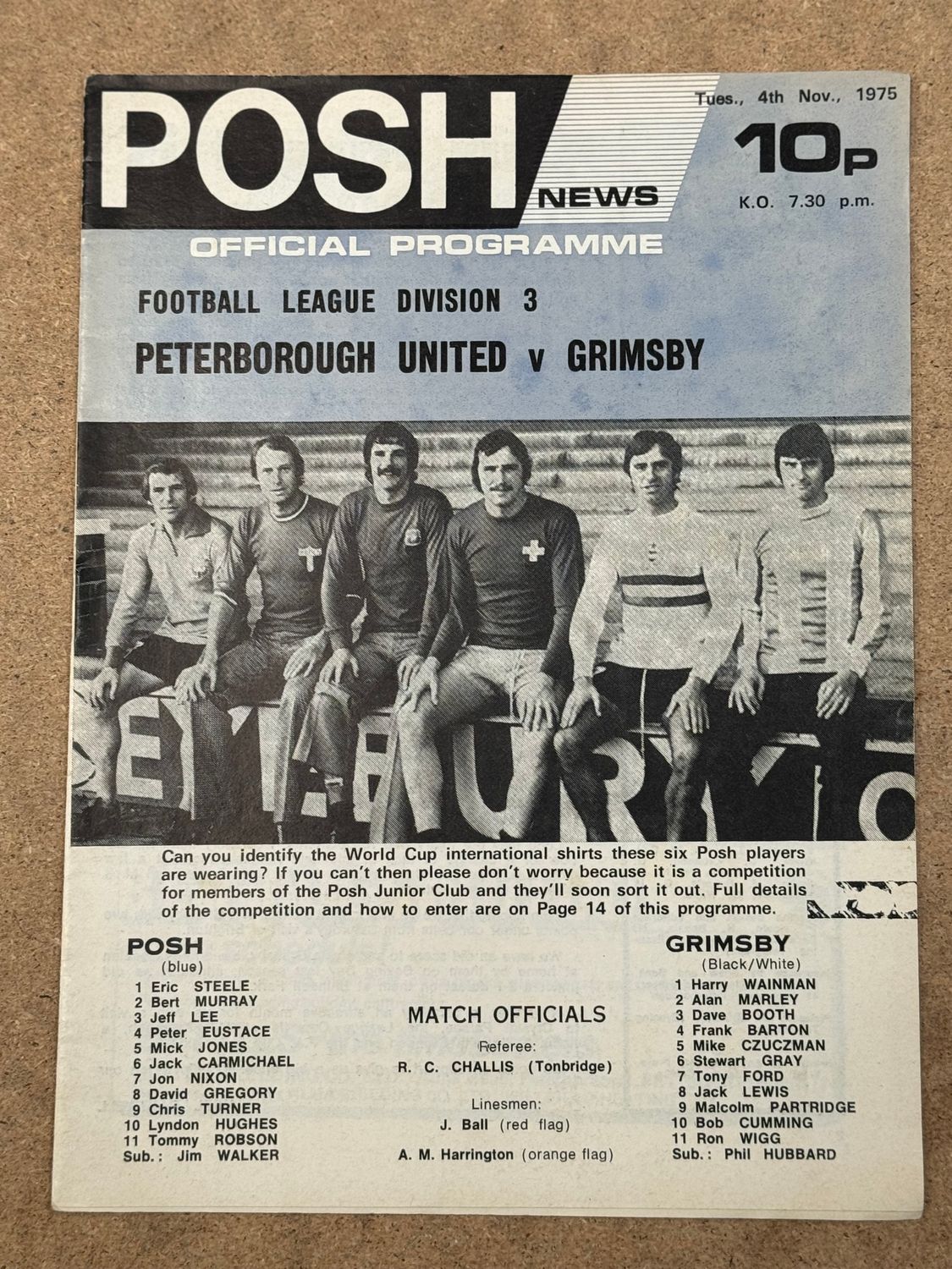 Peterborough United v Grimsby Town - 4/11/75