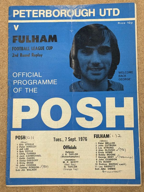 Peterborough United v Fulham - 7/9/76