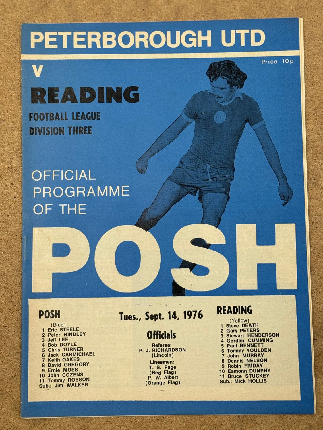 Peterborough United v Reading - 14/9/76