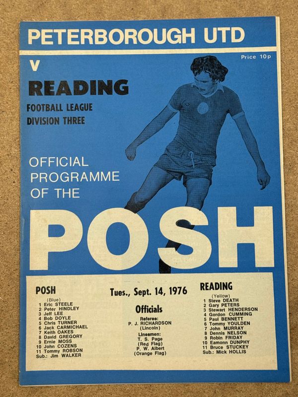 Peterborough United v Reading - 14/9/76