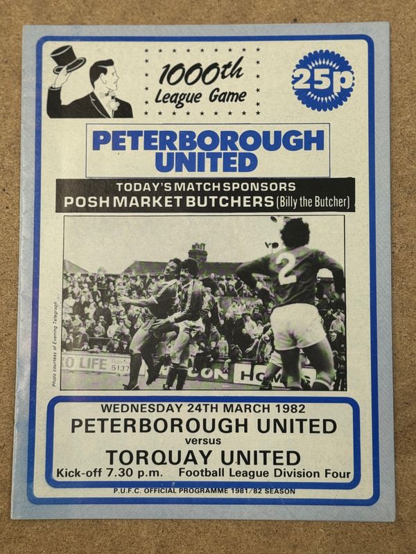 Peterborough United v Torquay United - 24/3/82