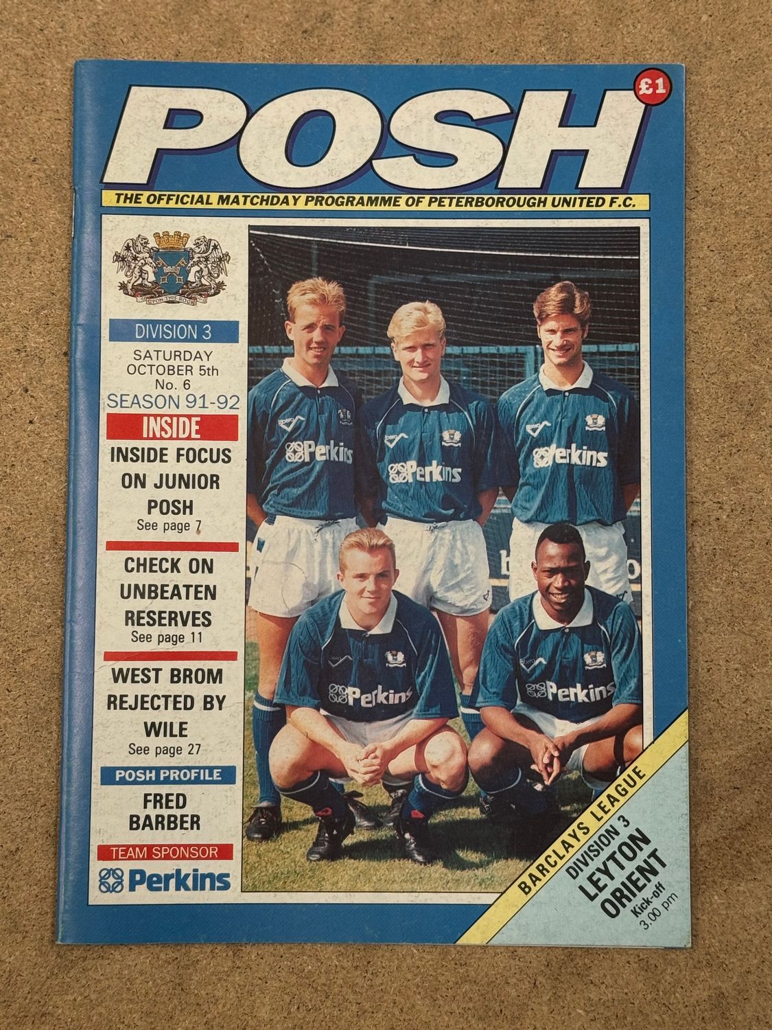 Peterborough United v Leyton Orient - 5/10/92
