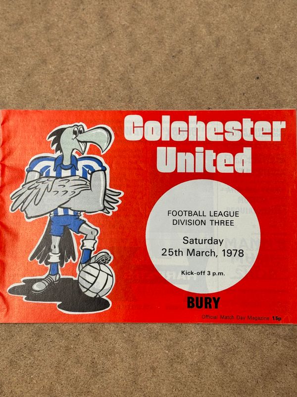 Colchester United v Bury - 25/3/78