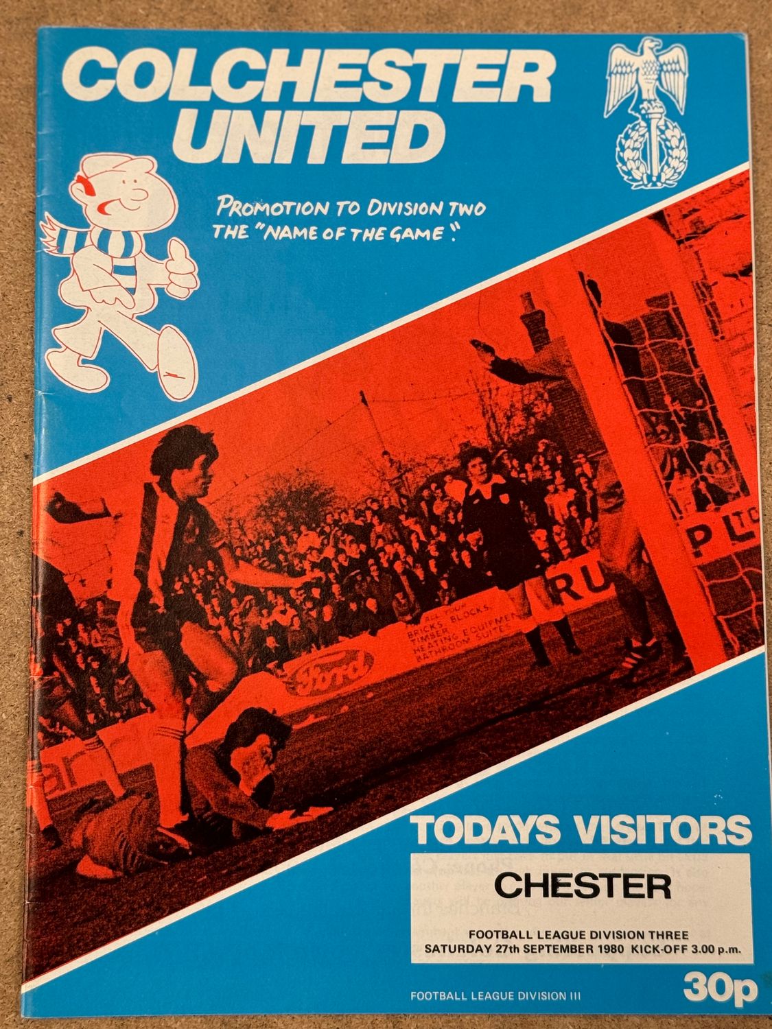 Colchester United v Chester City - 27/9/80