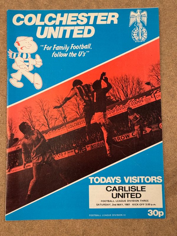 Colchester United v Carlisle United - 2/5/81