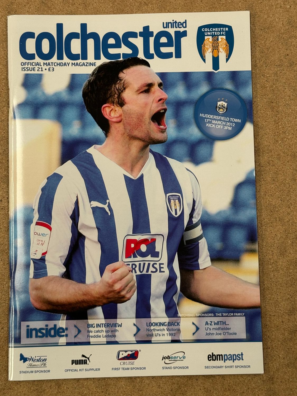 Colchester United v Huddersfield Town - 17/3/12