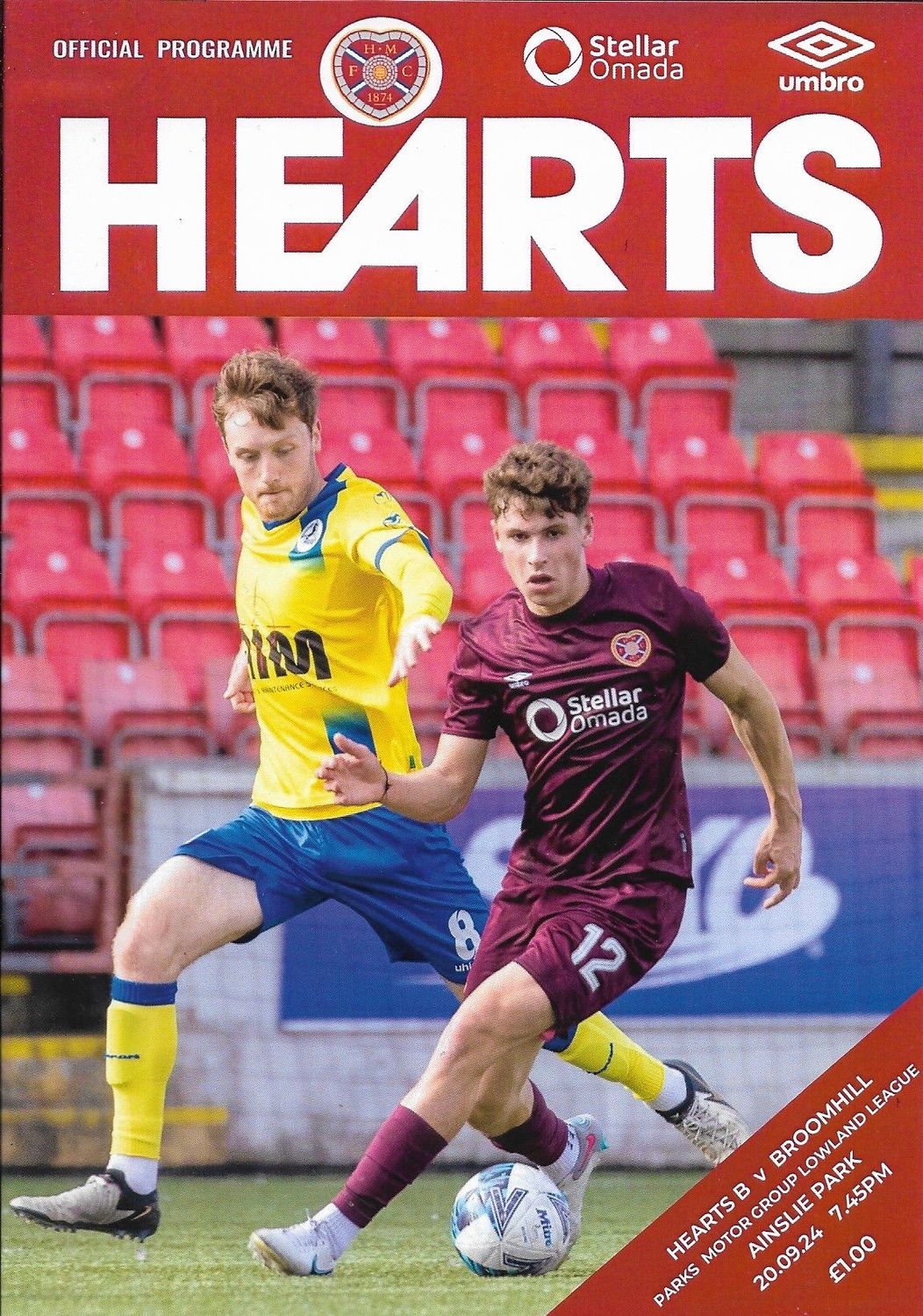 Hearts B v Broomhill - 20/09/24