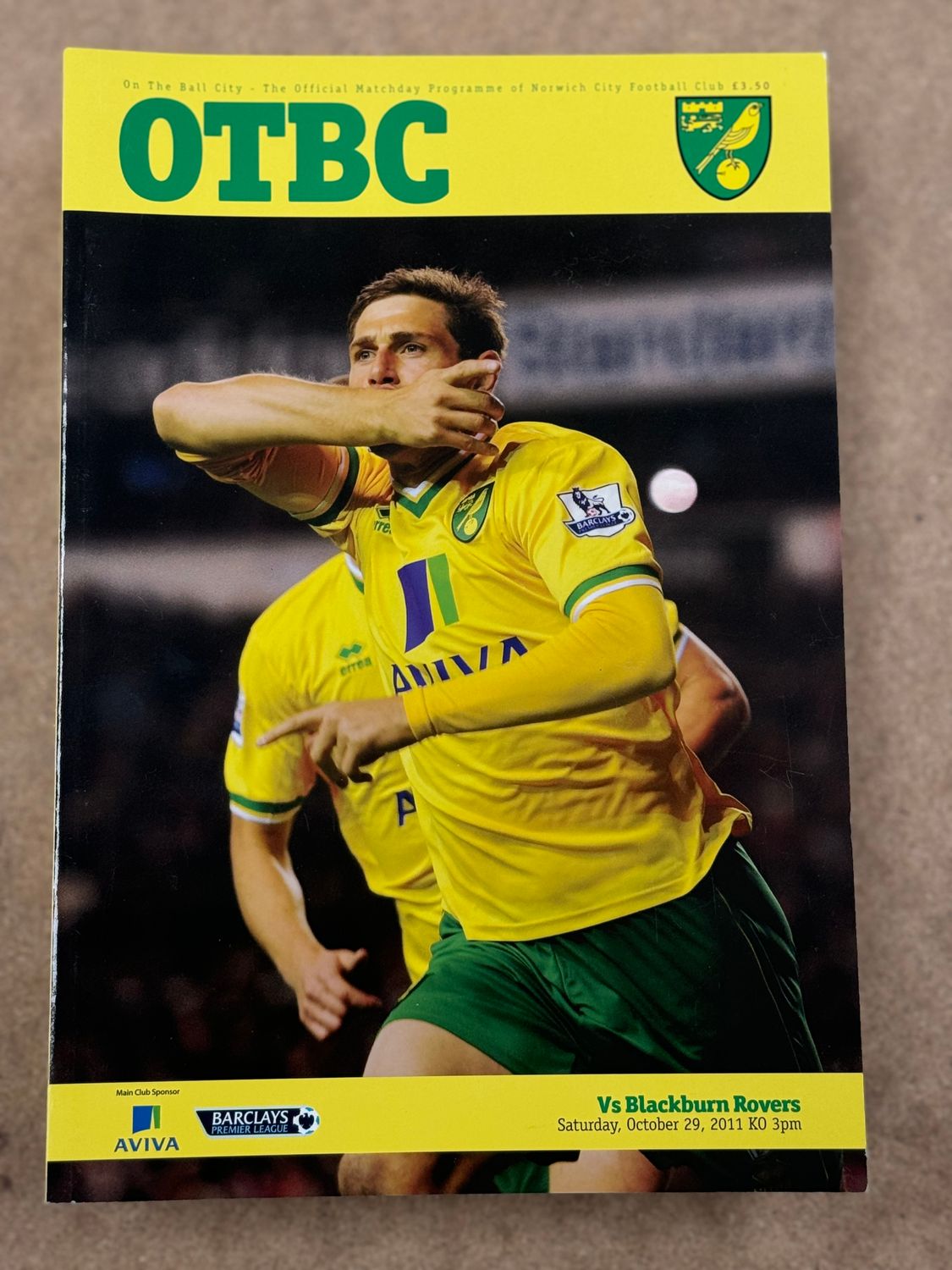 Norwich City v Blackburn Rovers - 29/10/11