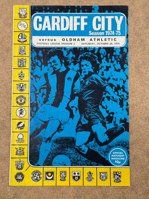 Cardiff City v Oldham Athletic - 26/10/74