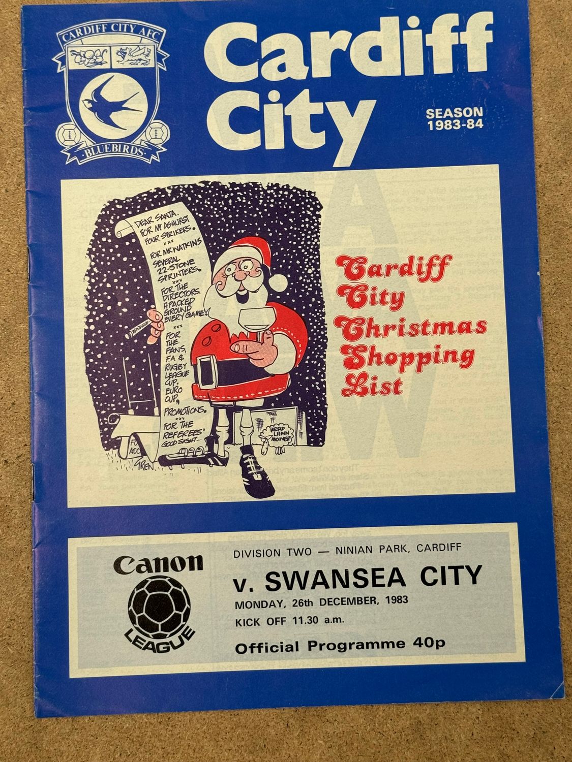 Cardiff City v Swansea City - 26/12/83