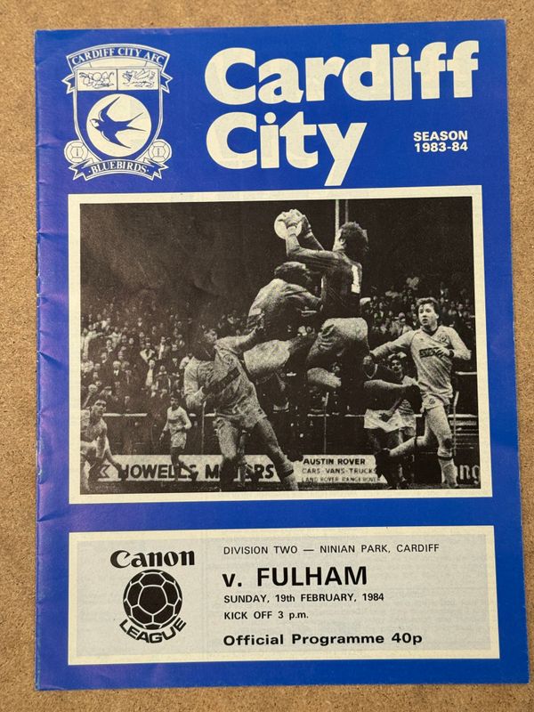 Cardiff City v Fulham - 19/2/84