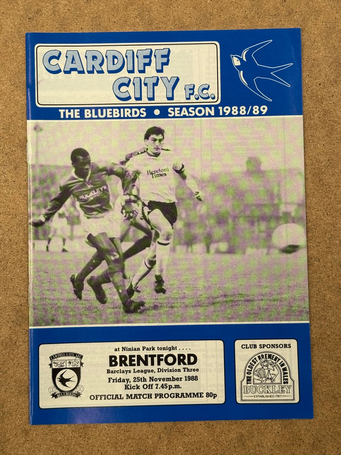 Cardiff City v Brentford - 25/11/88
