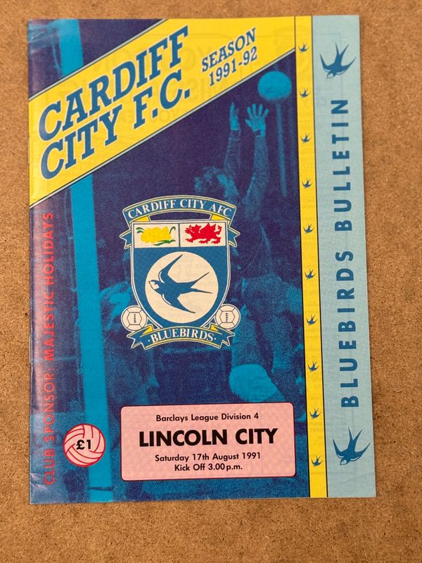 Cardiff City v Lincoln City - 17/8/91