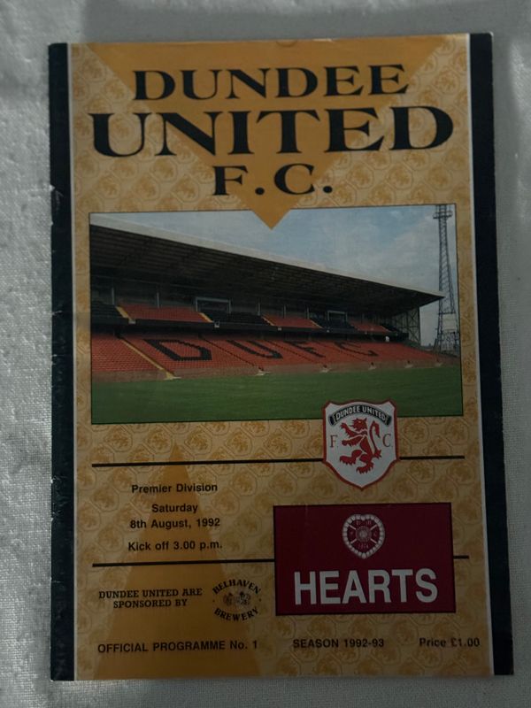 Dundee United v Hearts - 8/8/92