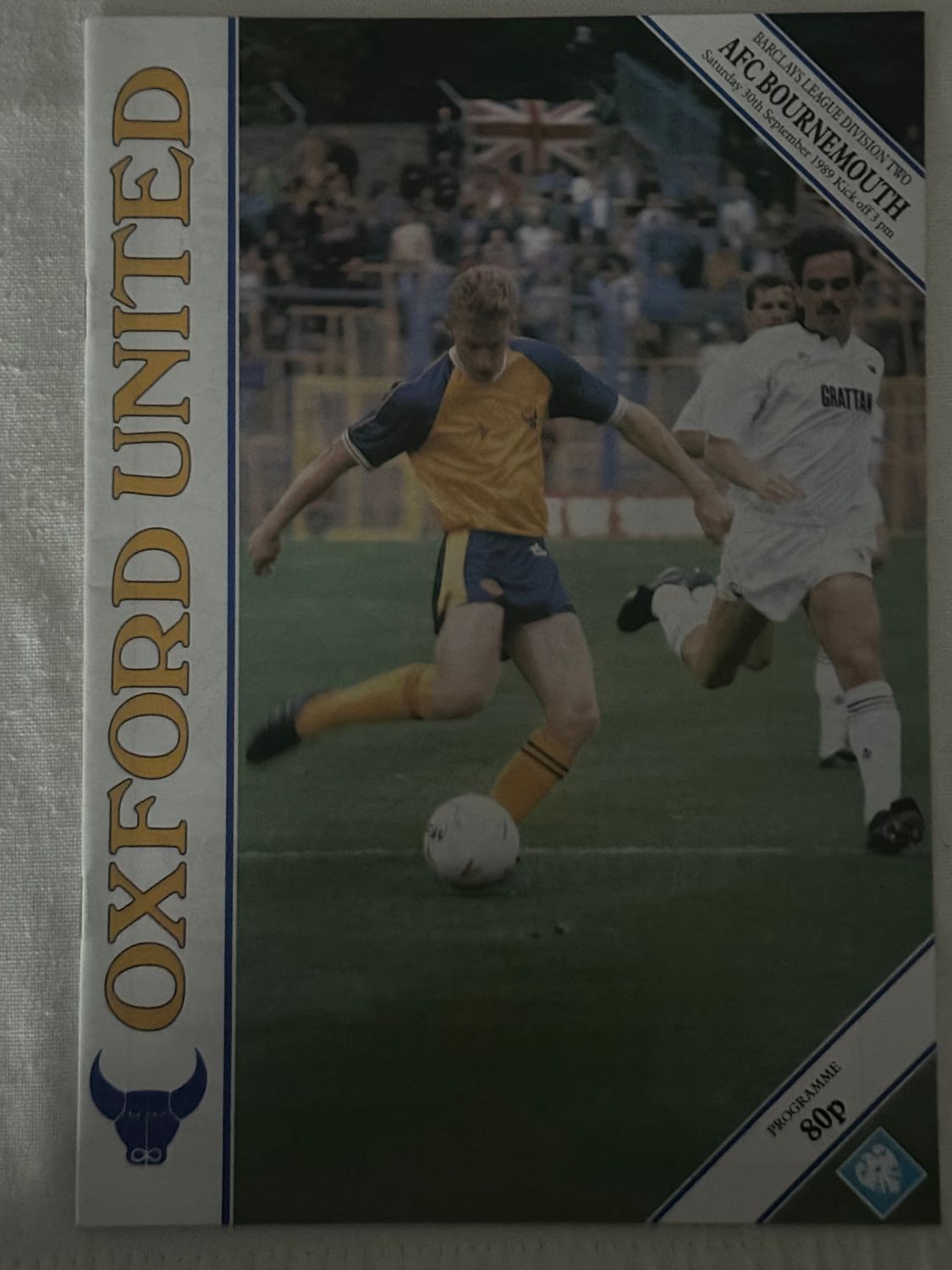 Oxford United v Bournemouth - 30/9/89