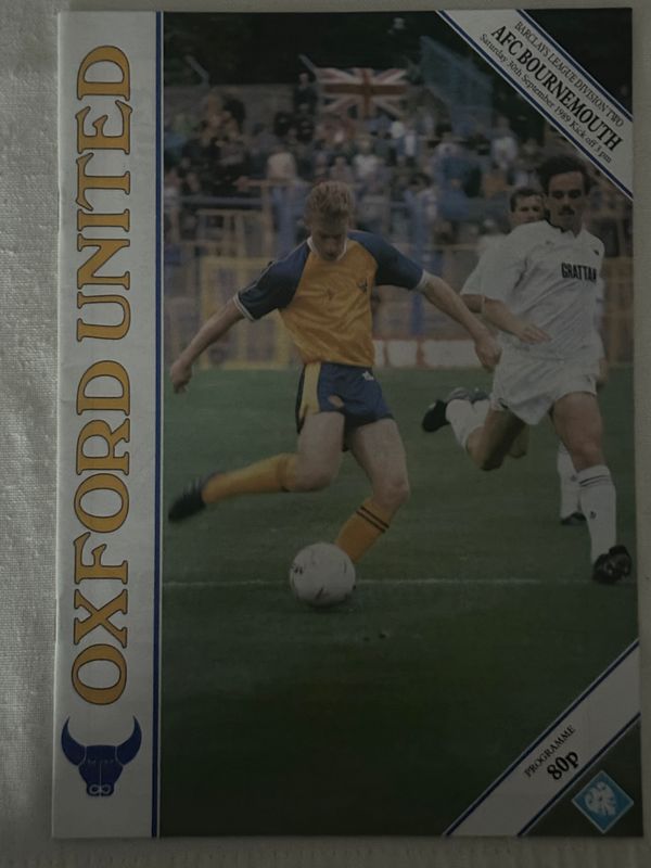 Oxford United v Bournemouth - 30/9/89