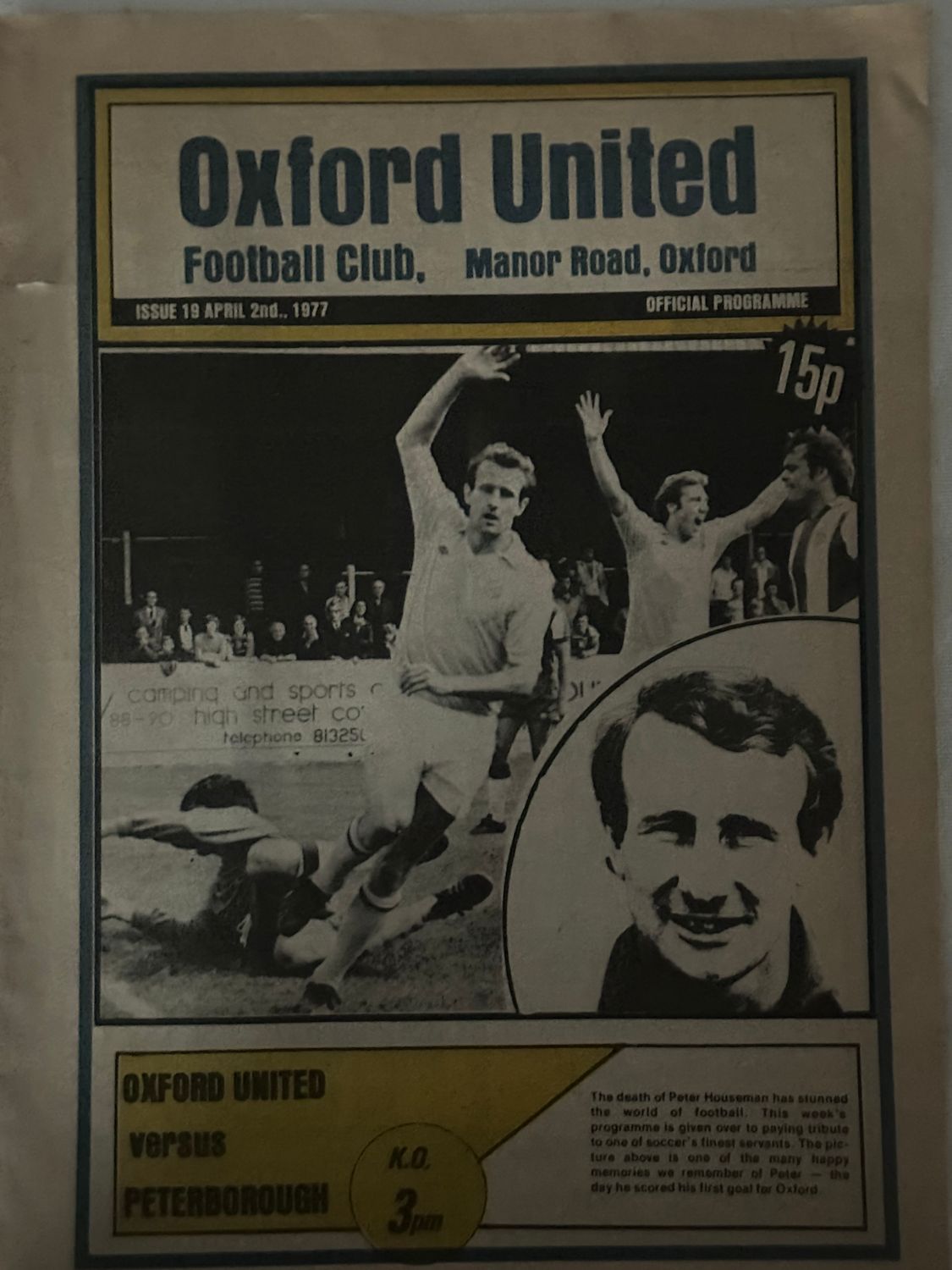 Oxford United v Peterborough United - 2/4/77