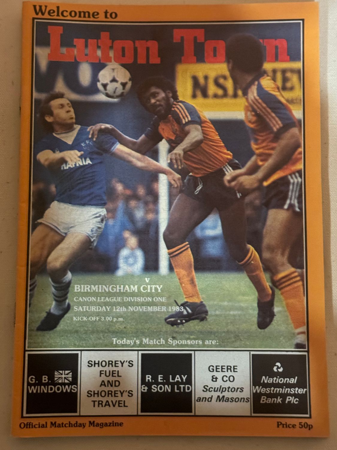 Luton Town v Birmingham City - 12/11/83