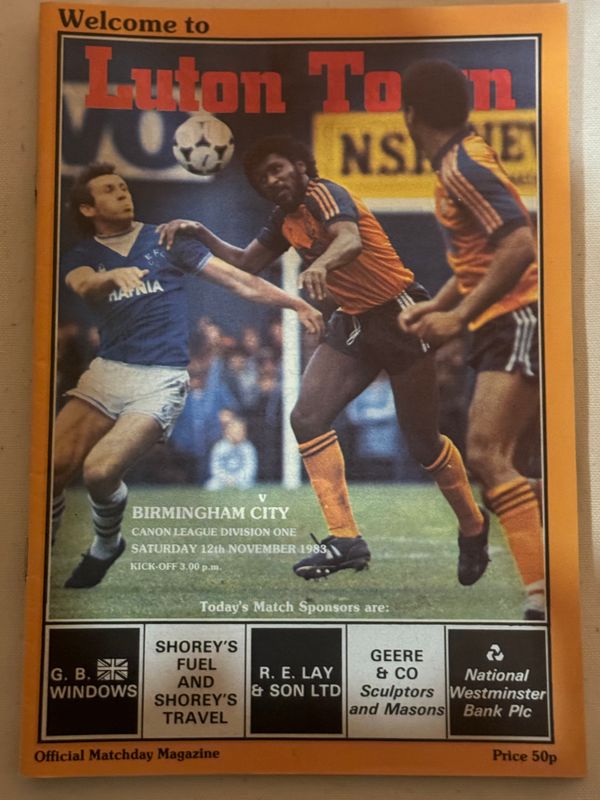 Luton Town v Birmingham City - 12/11/83