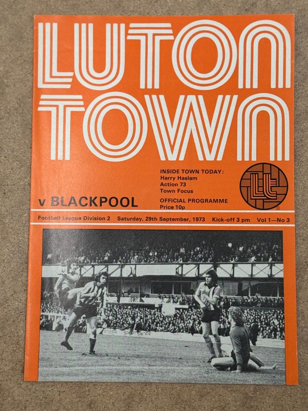 Luton Town v Blackpool - 29/9/73
