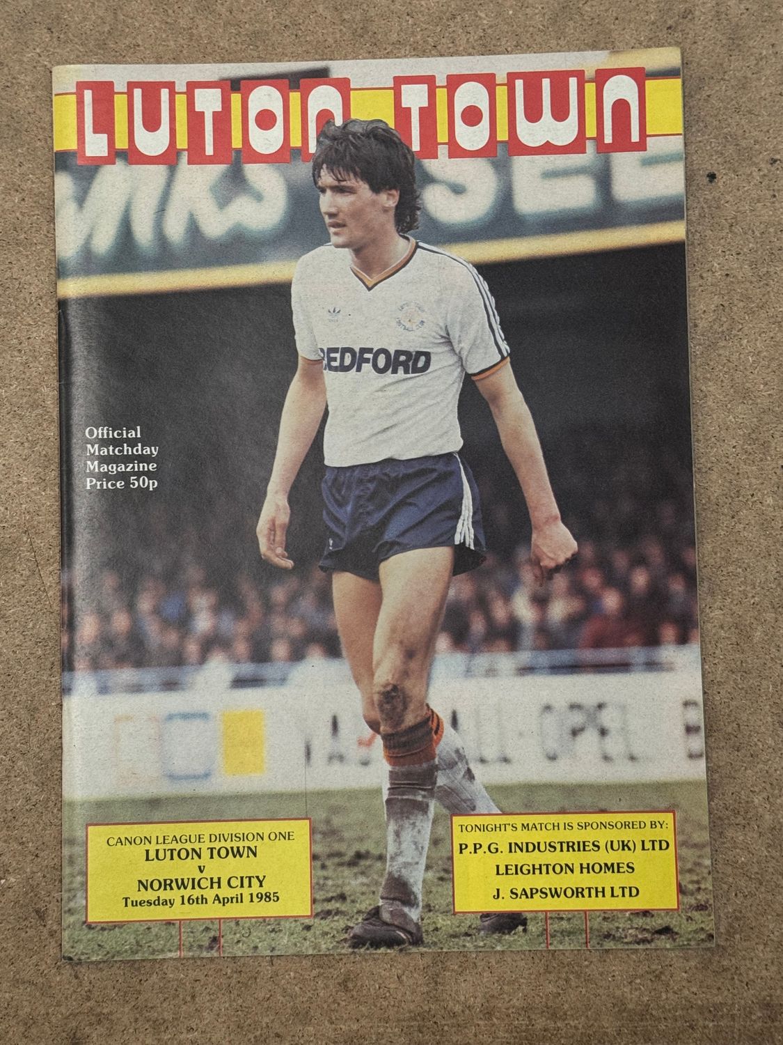 Luton Town v Norwich City - 16/4/85