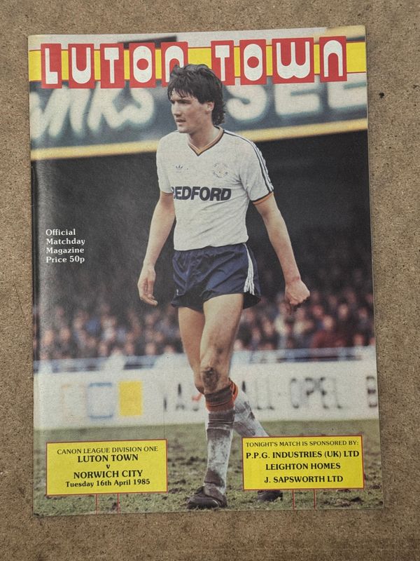 Luton Town v Norwich City - 16/4/85