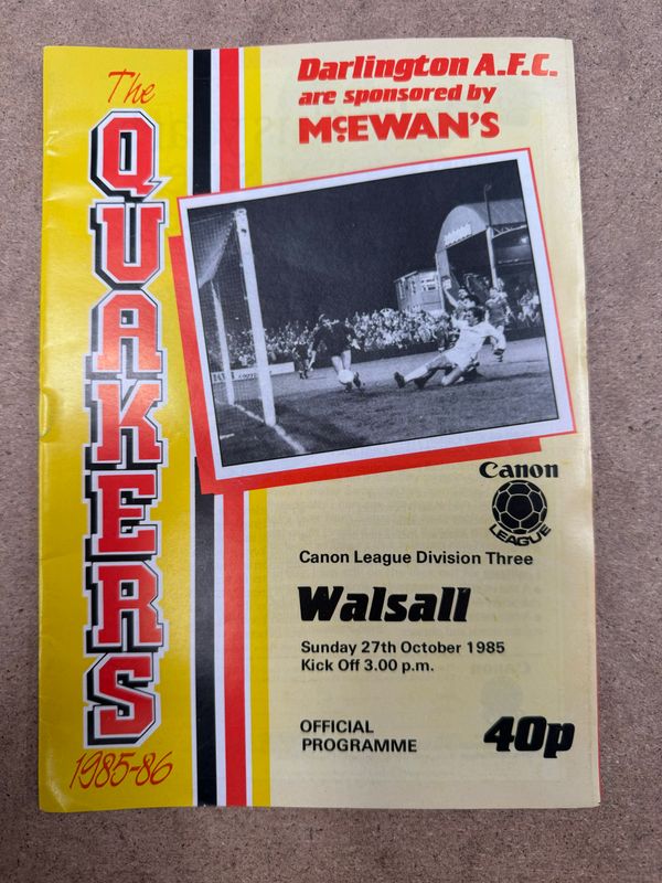 Darlington v Walsall - 27/10/85