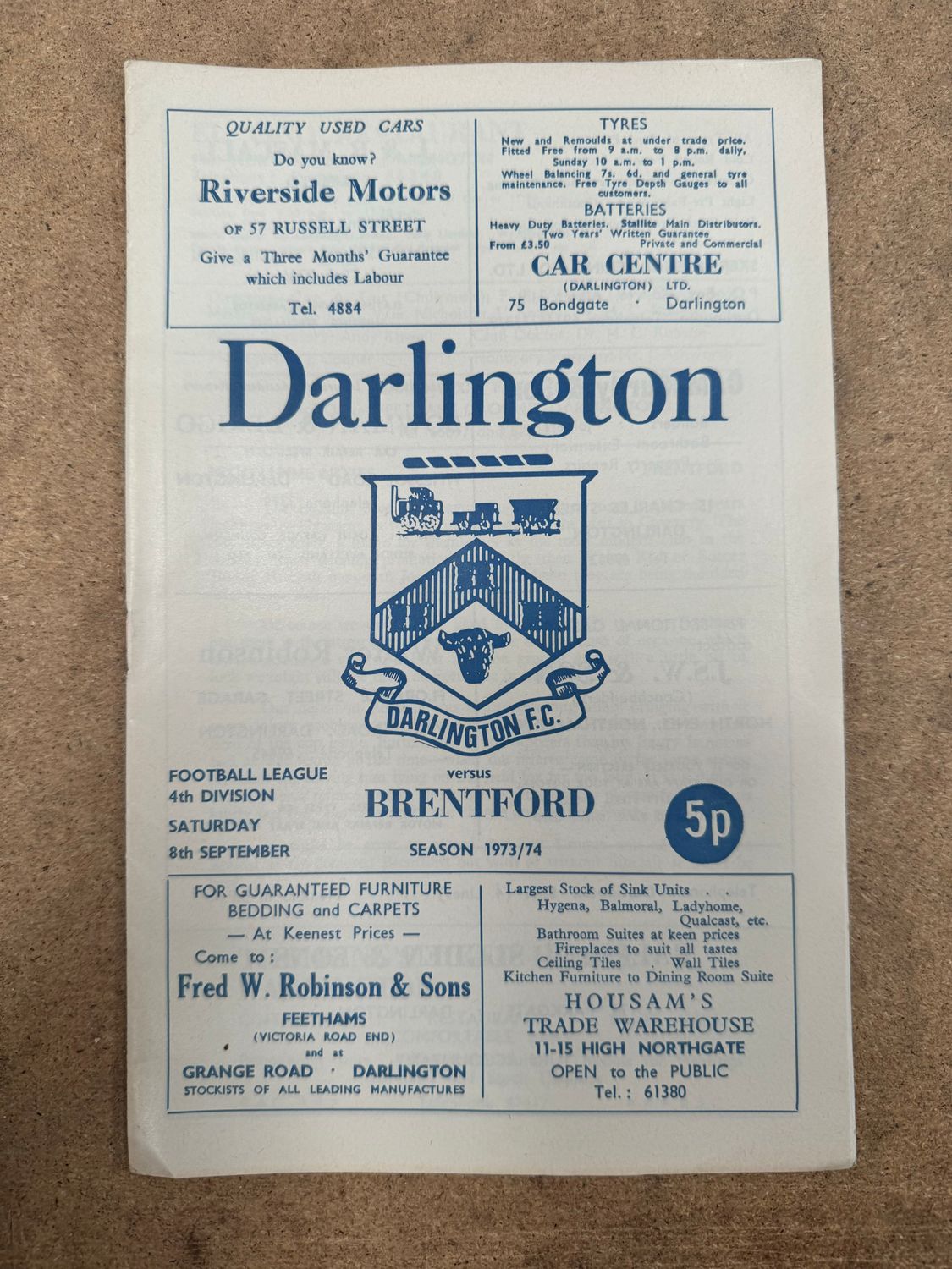 Darlington v Brentford - 8/9/73